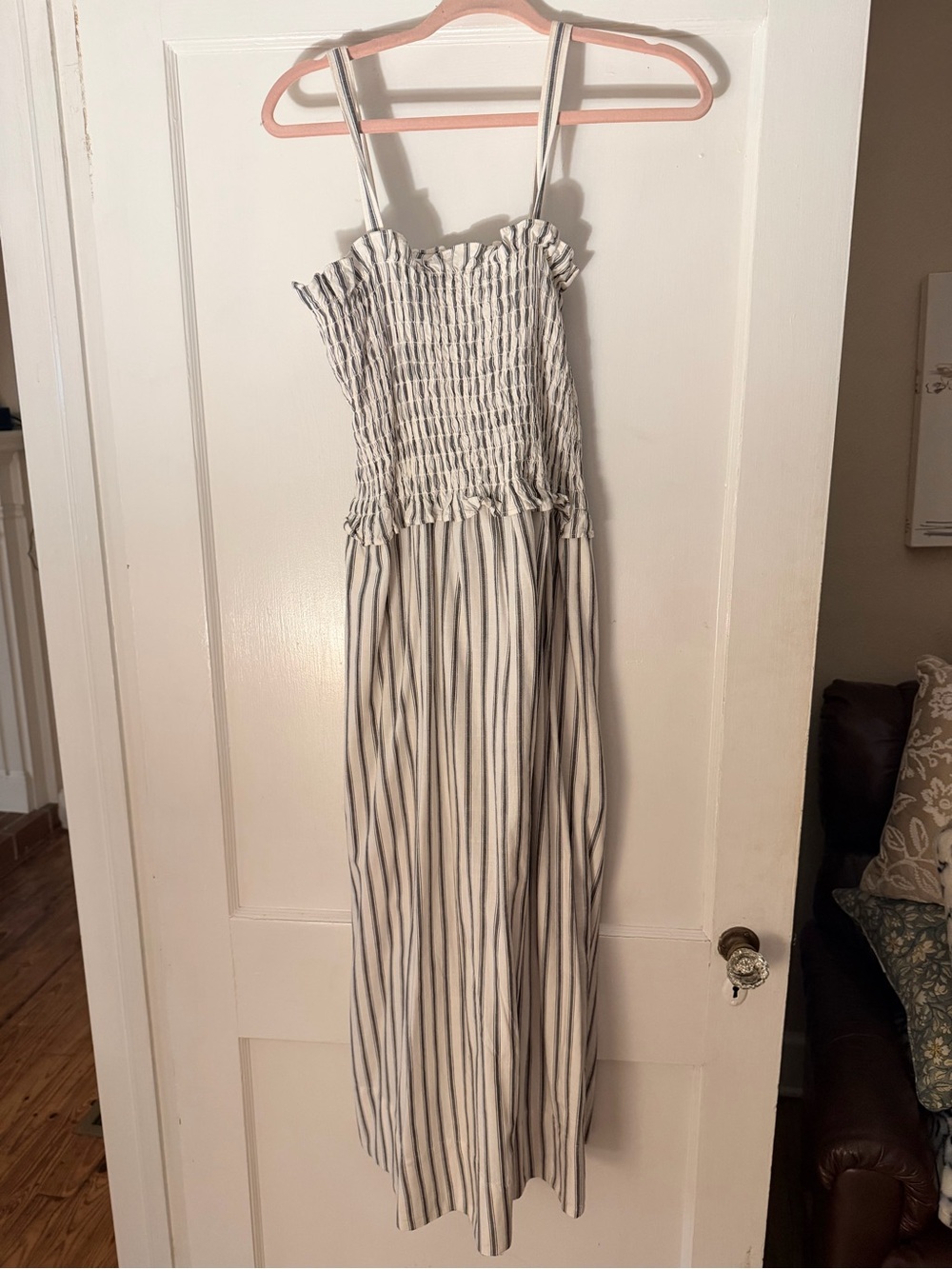 Universal Thread Maxi Dress – Cream & Black Stripe (L)